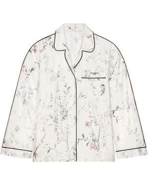 Givenchy Chemise De Pyjama En Soie À Fleurs - White