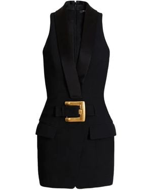 Balmain Short Belted Dress - Black