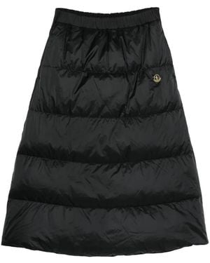 Moncler Wendbarer Midirock Aus Wolltwill - Schwarz