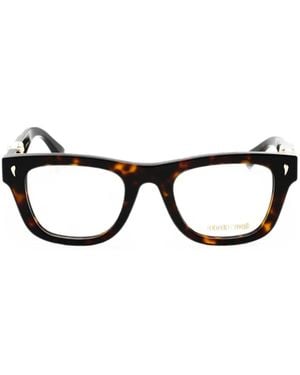 Roberto Cavalli Tortoiseshell-Effect Rectangle-Frame Glasses - Black