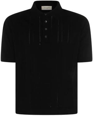 Piacenza Cashmere Short-Sleeves Polo Shirt - Black