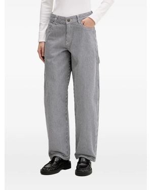 Dickies Hickory-Stripe Straight-Leg Jeans - Grey