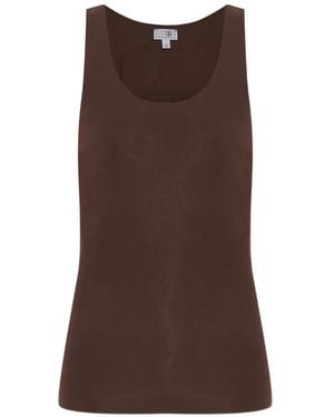 MM6 by Maison Margiela Signature Stitch-Detail Sleeveless Top - Brown