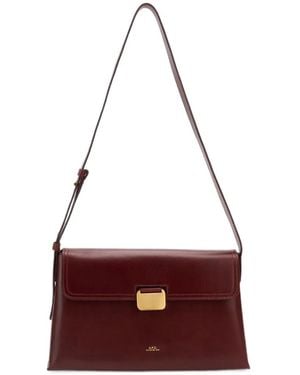 A.P.C. Medium Simone Leather Shoulder Bag - Purple