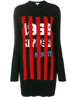 KENZO Dress With Decorative Stripes - Red