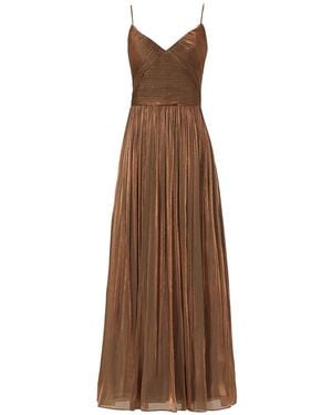 Costarellos Fayla Spaghetti-Strap Draped Maxi Dress - Brown