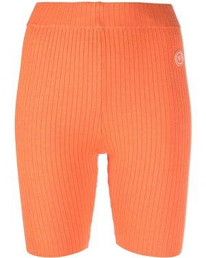 Sporty & Rich Short Nervuré À Patch Logo - Orange