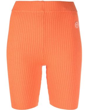 Sporty & Rich Short Nervuré À Patch Logo - Orange