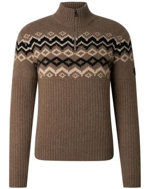 Bogner Ludi Fair Isle Cashmere Jumper - Brown