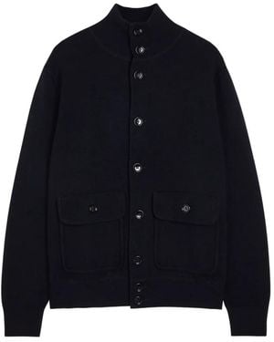Allude Button Patch Pocket Jacket - Blue