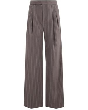 Isabelle Blanche Pantalones rectos a rayas - Marrón