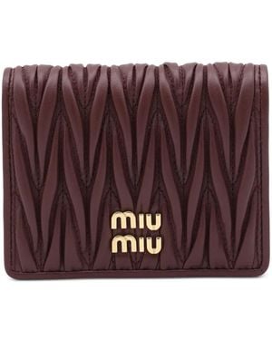 Miu Miu Cartera de matelassé - Morado