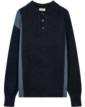 Studio Tomboy X Poloshirt Aus Feinstrick - Blau