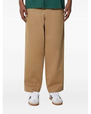 Fred Perry Logo-Embroidered Cotton Pants - Brown