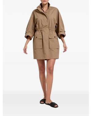 Brunello Cucinelli Drawstring-Waist Mini Dress - Natural