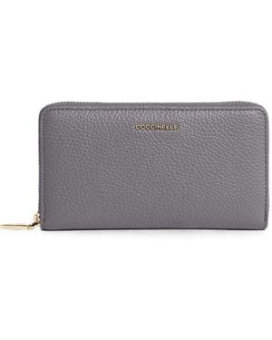 Coccinelle Metallic Soft Leather Wallet - Grey