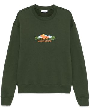 Maison Kitsuné Outdoor Profile Fox Sweatshirt - Green