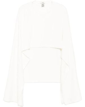 Goen.J Ribbed Cape Top - White