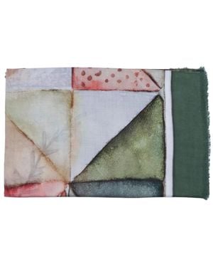 D'Aniello Perla Patchwork Scarf - Blue