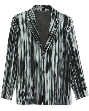 メンズ Homme Plissé Issey Miyake Rb Stripes 2 ジャケット ブラック