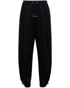 Herno Pantalones de chándal con cordones y pinzas - Negro