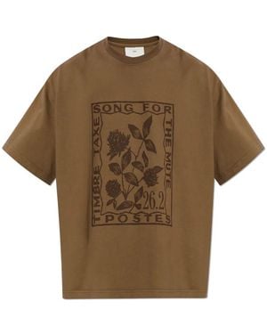 Song For The Mute Graphic-Print T-Shirt - Brown
