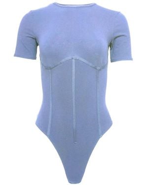Fleur du Mal Seam T-Shirt Bodysuit - Blue