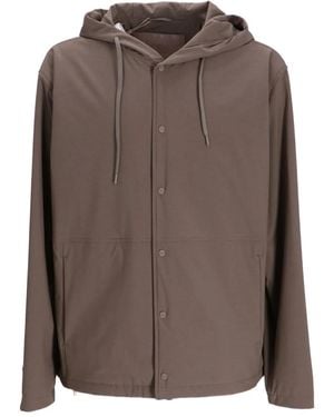Herno Veste Boutonnée À Capuche - Marron