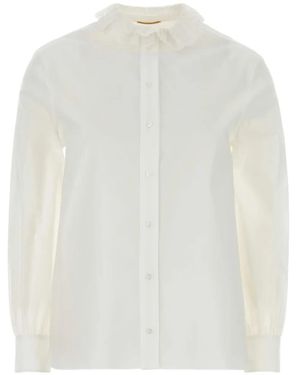 Saint Laurent Lace-Detailing Shirt - White
