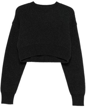 Uma Wang Jersey De Canalé - Negro