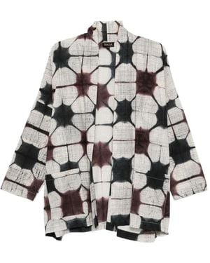 Yavi Geometric-Pattern Jacket - Gray