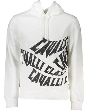 Roberto Cavalli Logo-Print Hoodie - White