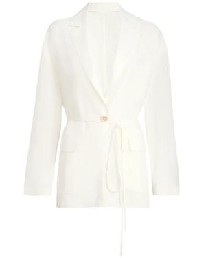 Brunello Cucinelli Silk Blazer - White