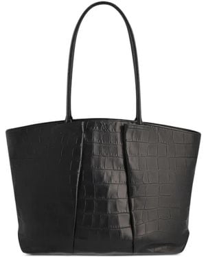 Kaai Horizon Crocodile-Effect Leather Tote Bag - Black