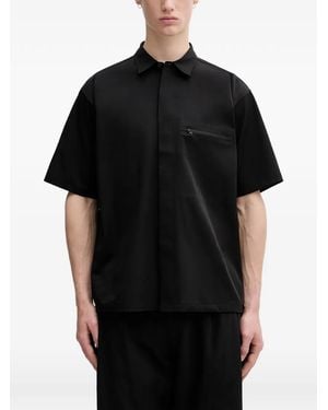 Beams Plus Tech Zip-Pocket Short-Sleeved Shirt - Black