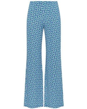 Maliparmi Flared Patterned Trousers - Blue