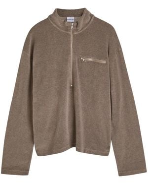MKI Miyuki-Zoku Half-Zip Pocket Sweatshirt - Brown