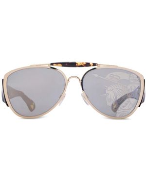 Burberry Gafas de sol Shield con montura piloto - Gris