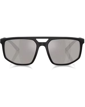 Emporio Armani Geometric-Frame Sunglasses - Grey