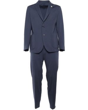 Tombolini Single-Breasted Drawstring Suit - Blue