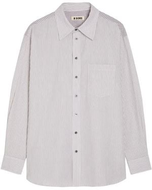 B Sides Striped Chest-Pocket Shirt - White