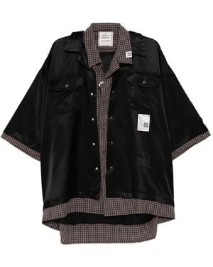 Maison Mihara Yasuhiro Chemise À Boutons Et Étiquette - Black