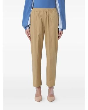 Semicouture Elasticated-Waist Trousers - Natural