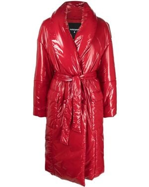 Patrizia Pepe Double-Breasted Padded Coat - Red