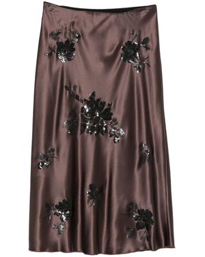 ERMANNO FIRENZE Sequin-Embellished Straight Skirt - Brown