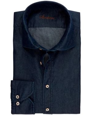 Stenströms Cutaway-Collar Denim Shirt - Blue