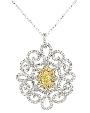 HYT Jewelry Platinum Diamond Pendant Necklace - White