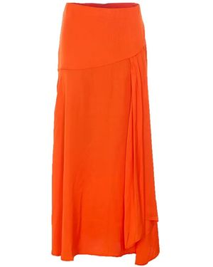 Essentiel Antwerp Jupe Jiselle À Design Plissé - Orange