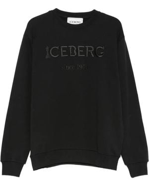 Iceberg Logo-Embroidered Sweatshirt - Black