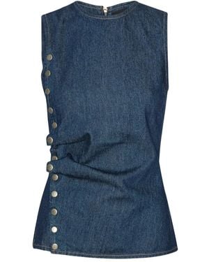 ROTATE BIRGER CHRISTENSEN ボタンディテール トップ - ブルー